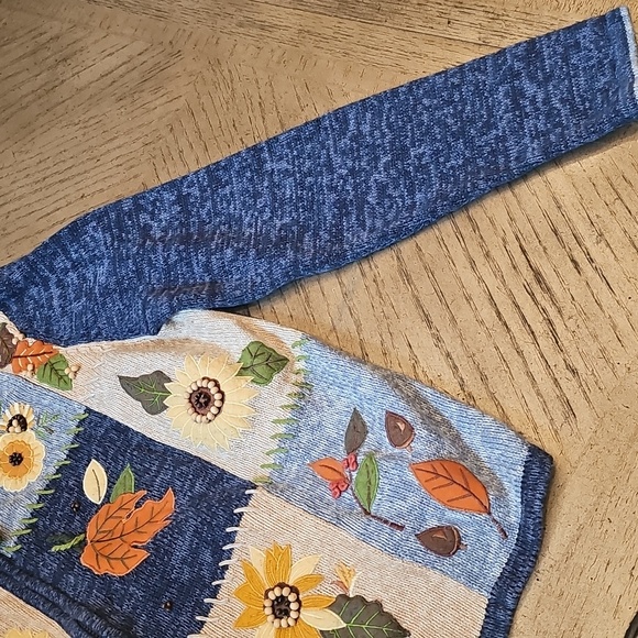 Vintage Floral Knit Cardigan Jacket Size M - Picture 4 of 9